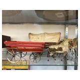 (2) Vintage Wood Horse Drawn Wagons