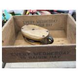 Wooden Shipping Crate with Pulley