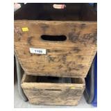 (2) Vtg. Wooden Crates