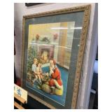 Framed Santa Claus Lithograph