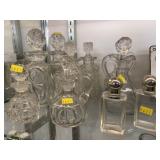 Glass Decanter and Cruet Bottles with Shakers