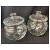 (2) Glass Canisters