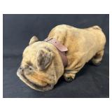 Vintage Wind-Up Fabric Covered Bulldog
