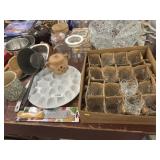 Pattern Glass Punch Bowl & Cups, Kitchenwares,
