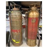 (2) Brass Fire Extinguishers