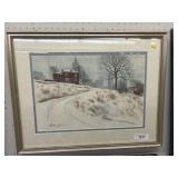 Signed Snow Scene Print
