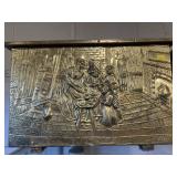 Stamped Brass Wooden Chest