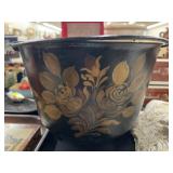 Paint Decorated Cast Iron Kettle