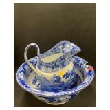 Transferware Pitcher with Bowl