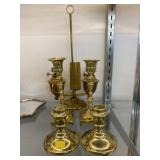Brass Fluid Light with Candlesticks