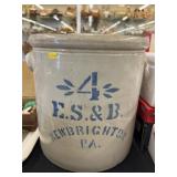 4 Gallon E.S. & B. Storage Crock