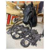 Cast Iron Hitching Post Top with Bridle Rack