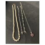 Sterling Silver Bracelets & Pearl Necklace