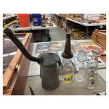 Oil Cans and Bottle with Milk Bottles