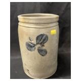 Blue Slip Decorated Storage Crock