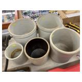 (5) Stoneware Storage Crocks