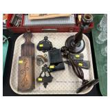 Turned Wood Candlesticks, Match Safes, etc.