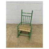 Woven Seat Youth Size Painted Rocking Chair