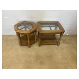 Pair of End Tables: 1 Hexagon and 1 Square
