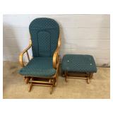Upholstered Platform Rocker w/ Matching Ottoman