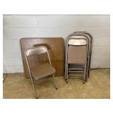 8 Metal Folding Chairs & Card Table