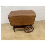 Wooden Rolling Drop Leaf Tea Cart