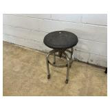 Vintage Adjustable Circular Stool W/ Chrome Base