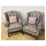 (2) Upholstered Wingback Chairs
