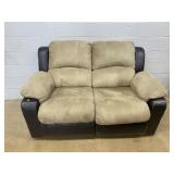 Leather/Suede Upholstered Loveseat