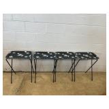 4 Vintage Metal Hostess Trays