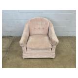 Vtg. Upholstered Barrelback Bedroom Chair