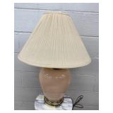 Glass and Brass Table Lamp