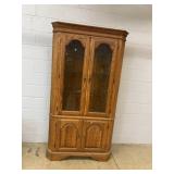 Oak 4-door Corner Cupboard