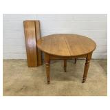Vtg. Circular Oak Extension Table
