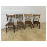Vtg. Plank Seat Side Chairs