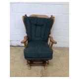 Oak Upholstered Platform Rocker