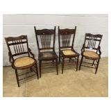 2 King Seat Press Carved Side Chairs