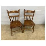 (2) Modern Half Spindle Back Dining Chairs