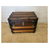 Vintage Flat Top Steamer Trunk