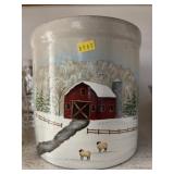 Paint Decorated Storage Crock
