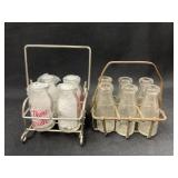 Miniature Milk Bottles with Carriers