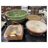 Stoneware Mixing Bowls, Longaberger Basket