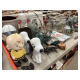 Sewing Machine, Canning Jars, Storage Crock