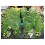 Uranium Glass Water Goblets and Sherbets