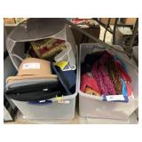 (2) Storage Totes/Lids, Ladies Scarves and Hats