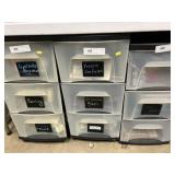 (3) Plastic Organizers with Craft Supplies