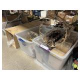 (4) Boxes of Christmas Decor & Artificial Flowers