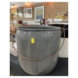 Gray Agateware Pail