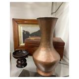 Bureau Box, Copper Vase, Framed Photograph