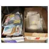 (2) Boxes of Textiles, Homespun Linen